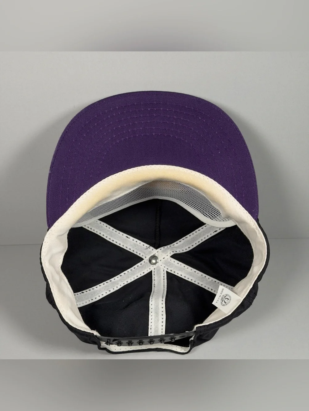 Vintage 90s Arkansas State Snapback Hat Cap Made in USA Black Purple Union Made